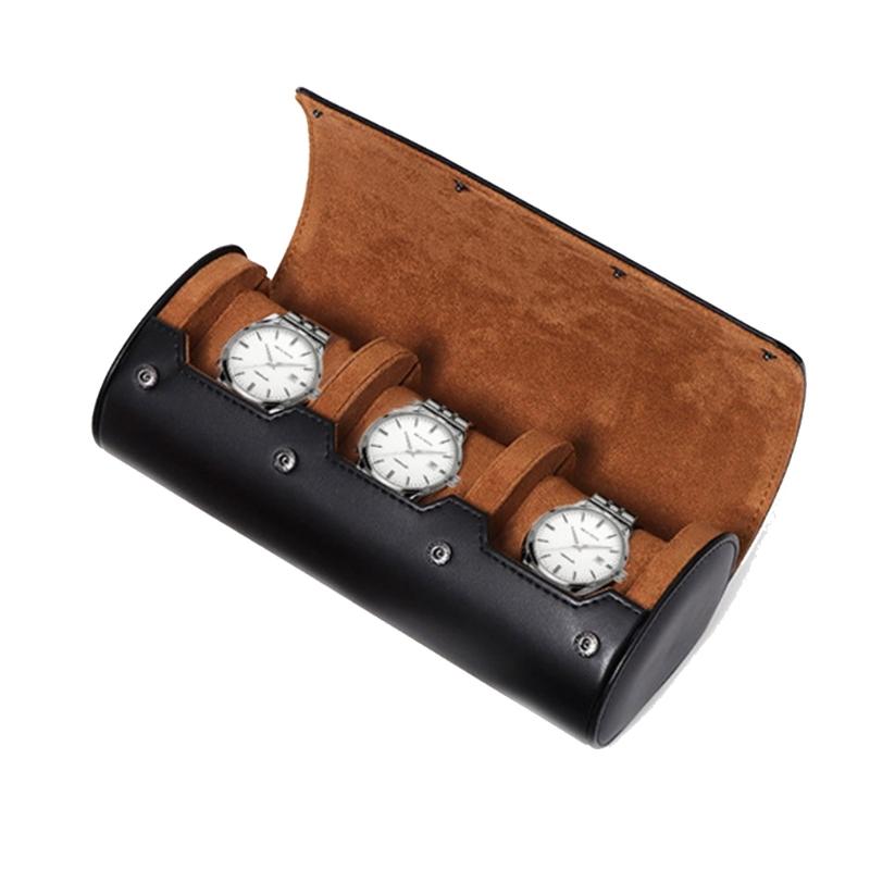 Leather Watch Storage Box Dust-Proof Organizer 1/2/3 Slot Watch Case Portable Watch Roll Travel Cases for Travel Men