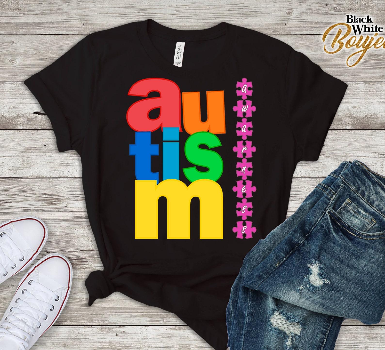 Autism Awareness Month April Autism Tee Amazing Colorful Support Gift For Mom Grandma Puzzle Autism Outfit M