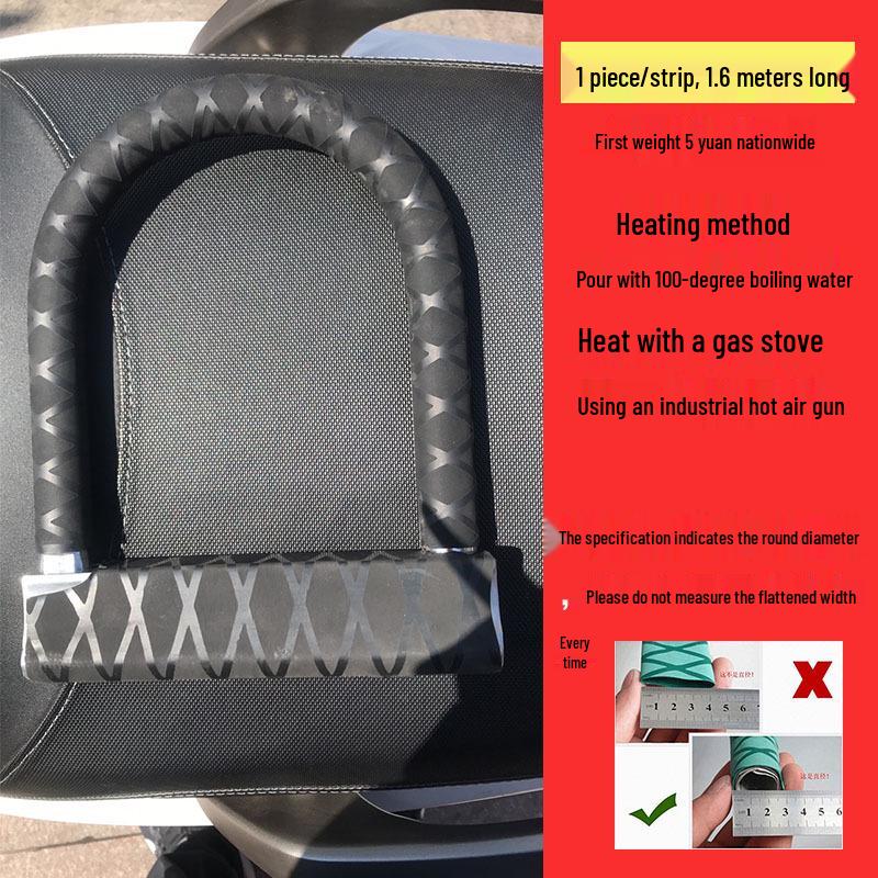

1.6m Non-Slip Silicone Fishing Rod Handle Grip Tape: Sweat-Absorbing Heat Shrink Cover Patterned 20mm Black