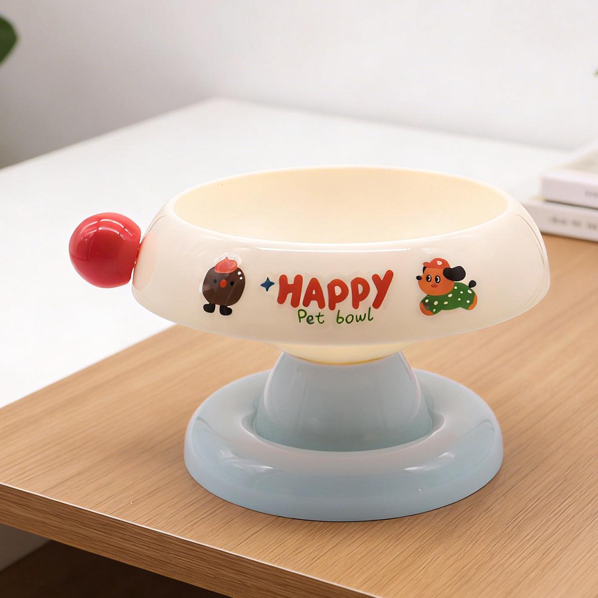 Stainless Steel Elevated Anti-Tip Pet Bowl for Cats & Dogs - Anti-Black Chin & Neck Protection