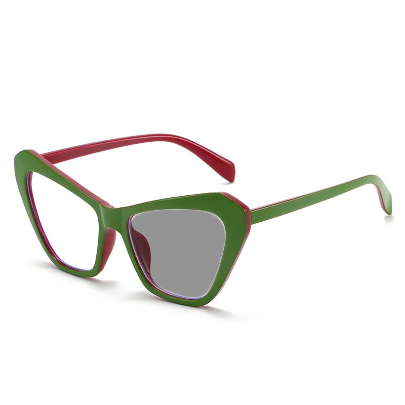 2025 New Fashionable Photochromic Presbyopia Glasses Cat's Eye Large Frame Street Photography Anti Blue Light Glasses