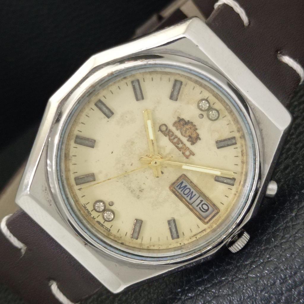 

ЯПОНИЯ ВИНТАЖ ORIENT CRYSTAL АВТОМАТИЧЕСКИЕ 46941 МУЖСКИЕ ЧАСЫ С ОРИГИНАЛЬНЫМ ЦИФЕРБЛАТОМ a701889-5 R207-a701889