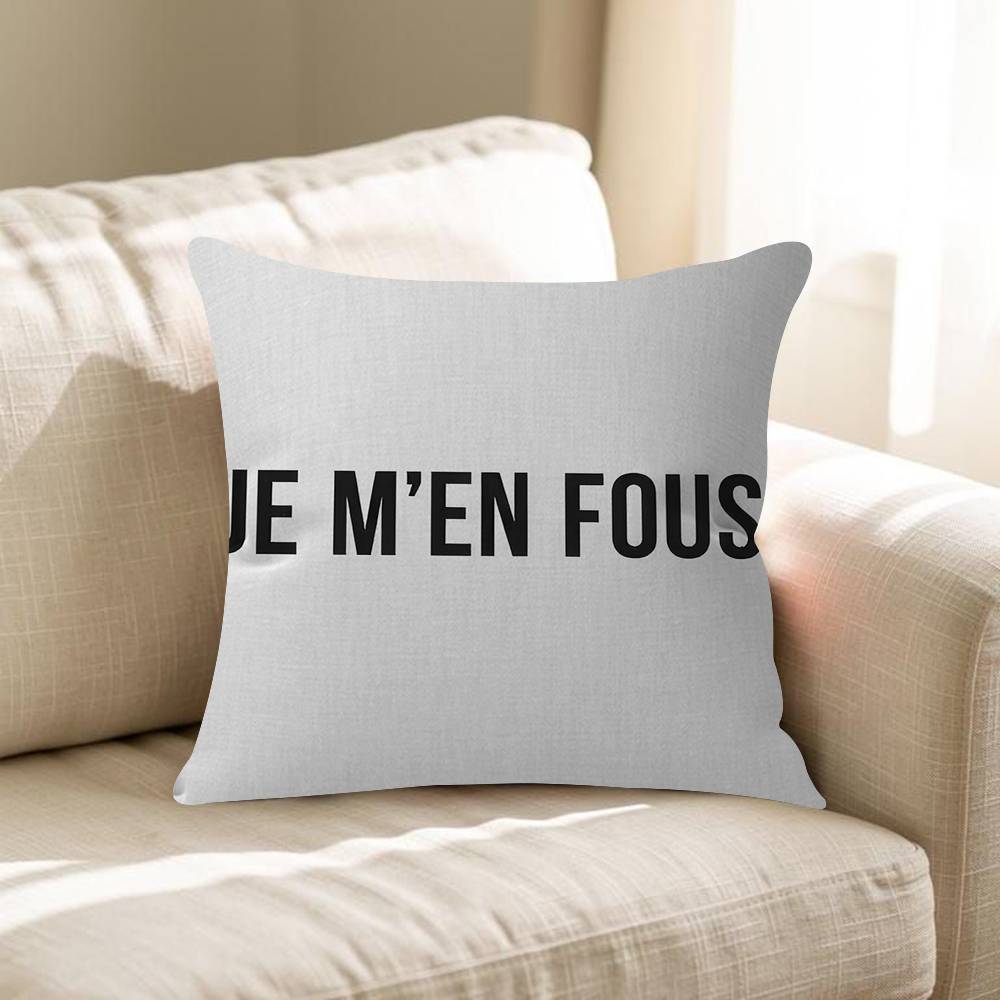 

Je Men Fous French Quote Pillow Cushion Cover Pillowcase Living Room Sofa Home Decor Customized 30x30 cm