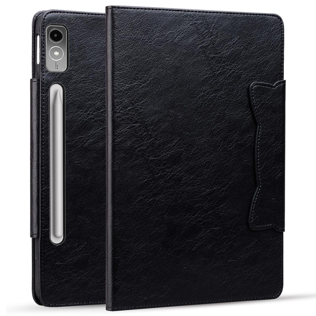 For Lenovo Tab P12 Shockproof Case Magnetic Clasp PU Leather Tablet Cover with Card Slots