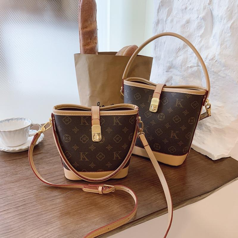 Popular Bucket Bag Women's Bag New Fashion Printed Handbag Versatile Shoulder Messenger Bag