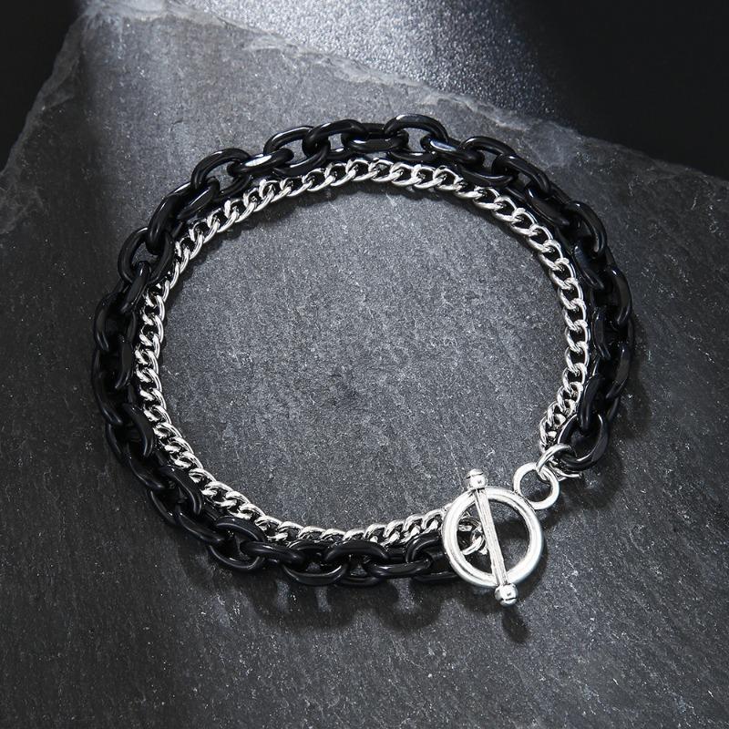 Hand bracelet - A niche design in a minimalist style, suitable for masculine decoration. Simple titanium and steel men's jewelry.