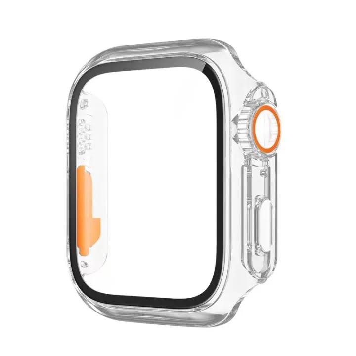 Metall Glas+Hülle Für Apple Watch 9 8 7 6 5 4 Serie Displayschutz Ändern zu Ultra i watch 45mm 44 41 40mm Schutz der Privatsphäre