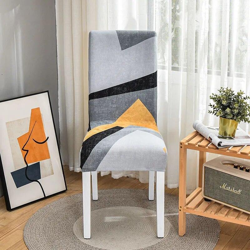Spandex Wedding Chair Cover Lattice Floral Printed Seat Protector Slipcover for Hotel Banquet Housse De Chaise Dining Room Chair