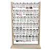 Solid Wood Multi-Tier Earring & Jewelry Display Stand with Iron Hooks