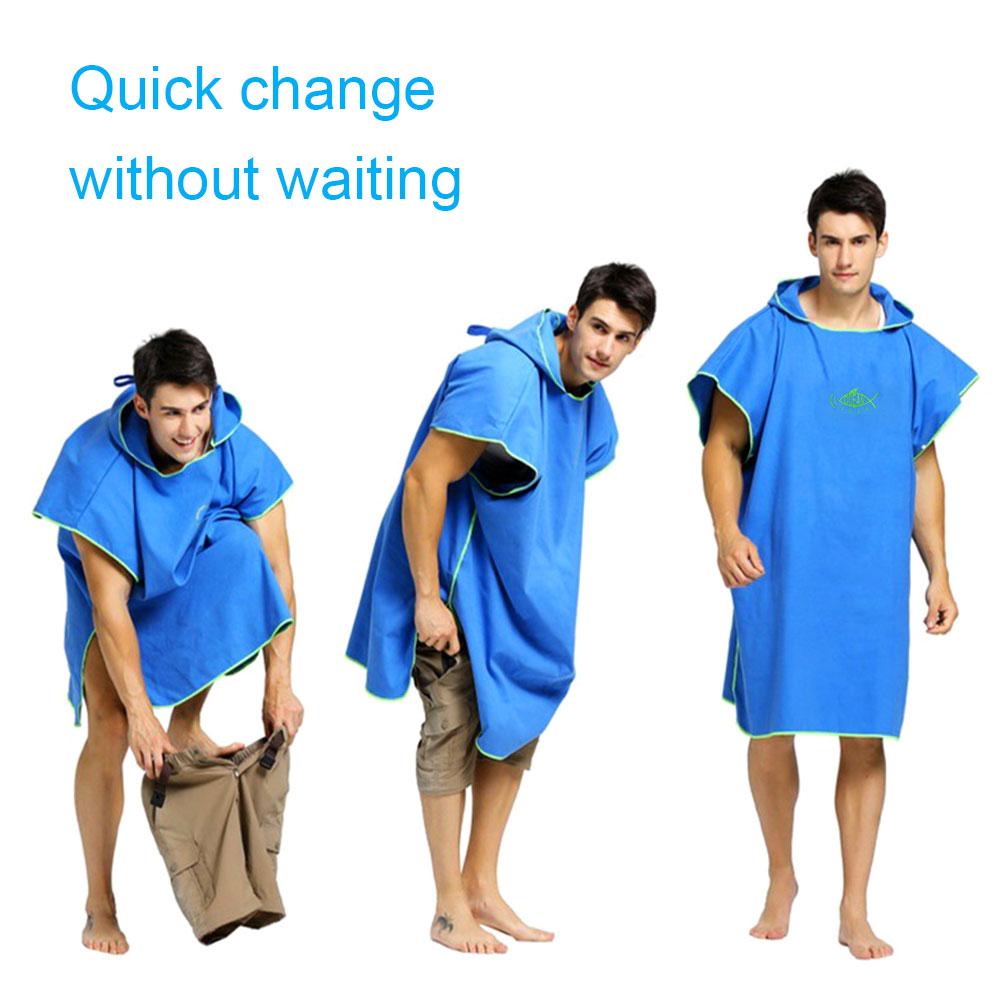 New Surf Poncho Changing Towel Quick Dry Robe Hood Microfiber Beach Blanket Bath Towel Swimming Wetsuit Beach Poncho for Adults