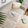 Raw White Knitted Lace Slipcover, Geometric Pattern Sofa Cover for Living Room, All Covered Towel, Summer and Spring Towel