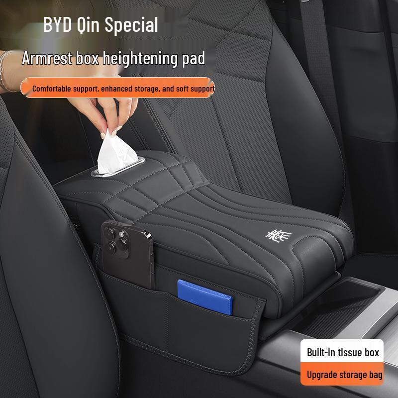 Prodloužení opěrky rukou pro BYD Qin EV: Multifunkční úložný box na kapesníky a držák na kelímky
