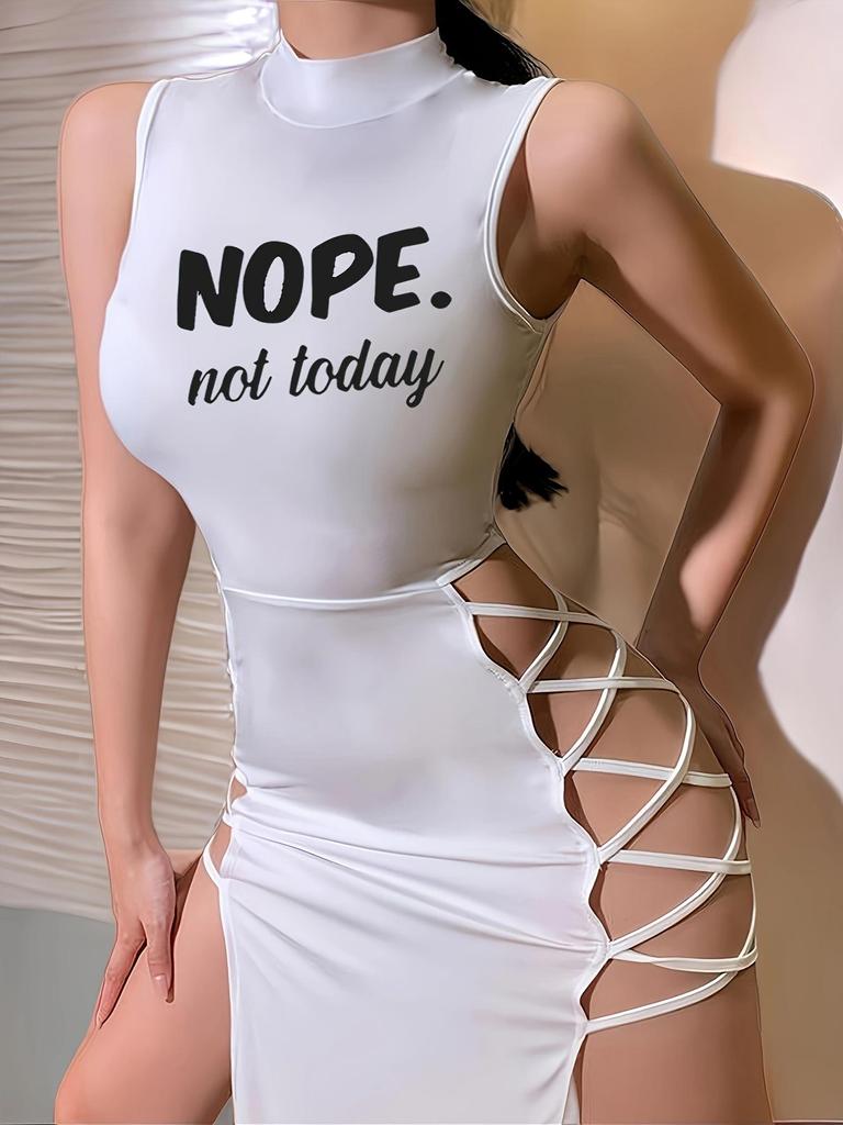 2024 Summer Sexy Tie-Up Tank Top High Slit Print Dress Collection