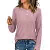 Women's Fashion Casual Long Sleeve Round Neck T-Shirt Top