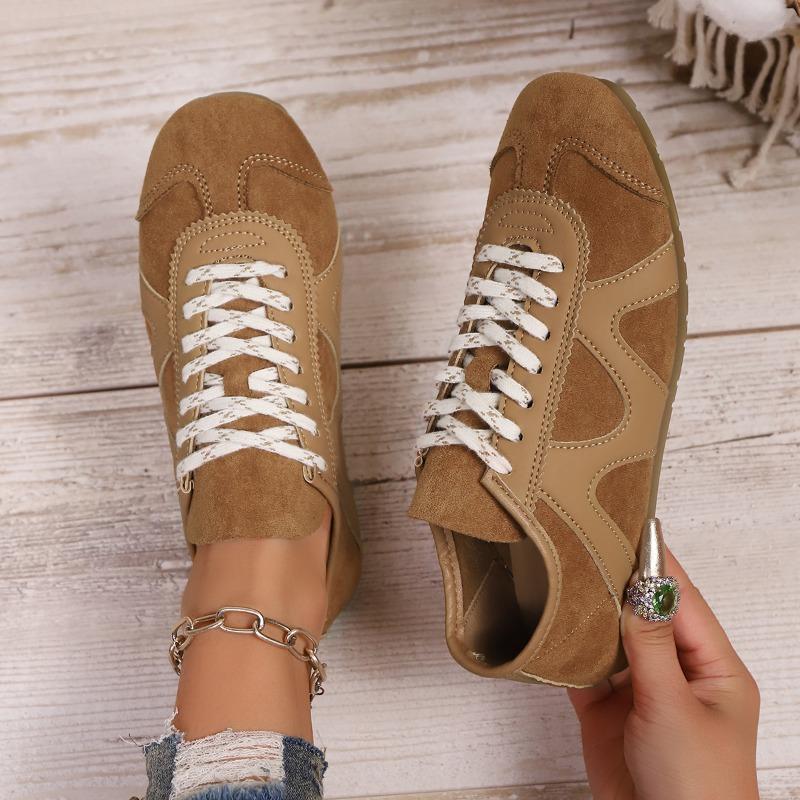 Shoes Female 2025 New Lace-up Women's Vulcanize Shoes Fashion Color Matching Casual Light Plus Size Versatile Sneakers Zapatos
