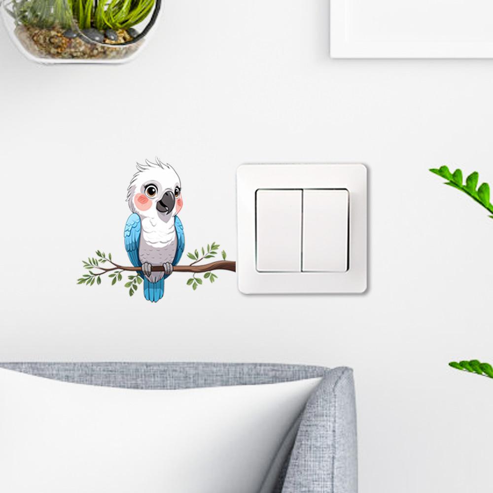 Branch Bird Self Adhesive Switch Wall Sticker for Bedroom Study Living Room Home Decor