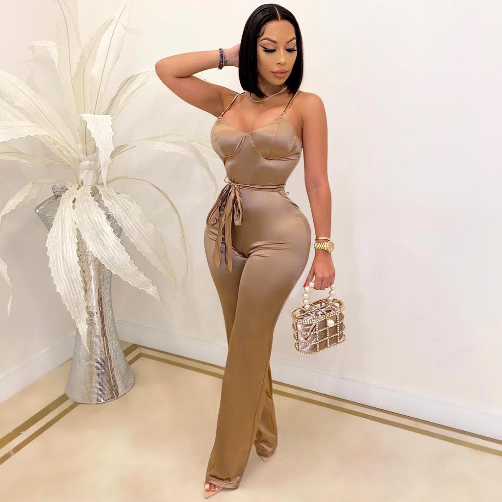 X3717 Sexy Jumpsuit: Gerade Hosen, Lässiger Chic für Europa & Amerika