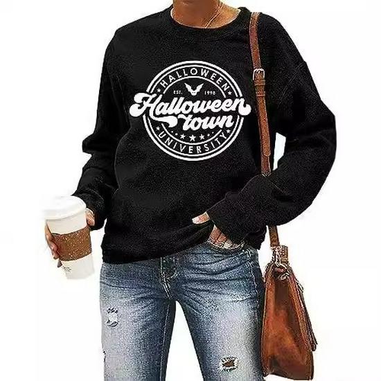 Halloween Women's Crewneck Pullover Printed Long-Sleeve Sweatshirt