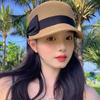 Woven Bow Straw Hat Sunshade Summer Hat Sun Cap UV Protection Cap  Beach