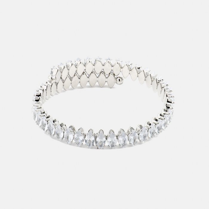 Bracelet - LUXENTER - Comega - Argenté - Zircone brillante - Alliage métallique