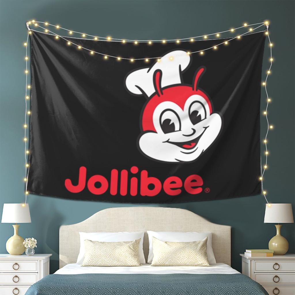 Jollibee 2 Tapestry Wall Hanging Aesthetic Home Decor Tapestries for Living Room Bedroom