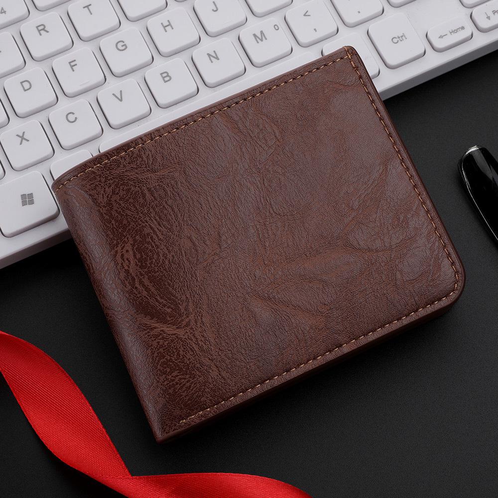 Men's Leather Short Wallet: Premium Feel, Holds Driver's License