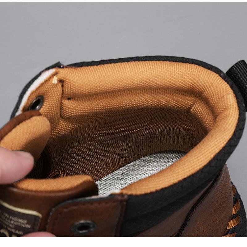 Pánská retro volnočasová obuv Podzim/Zima Hovězí štípenka Pánské boty Pohodlné motocyklové boty Zimní boty