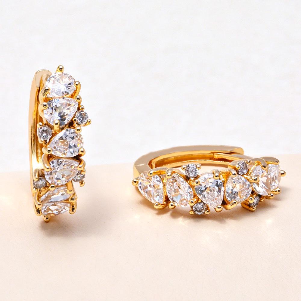 Stylish Rhinestone Zirconia Earrings with Unique Design