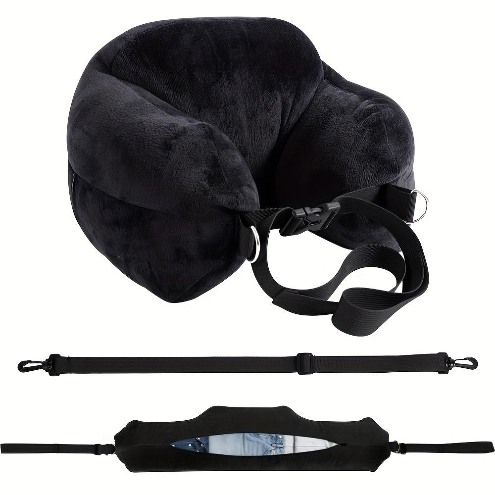 

Travel Neck Pillow with Refillable Clothing U-shaped Pillowcase Storage Bag, Multifunctional Pillowcase for Airplane Travel чорний