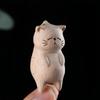 1Pc Handcrafted Wooden Cute Money Catching Cat Pendant Whimsical Animal Art for Bags Car Keys Festive Accessory Decoration
