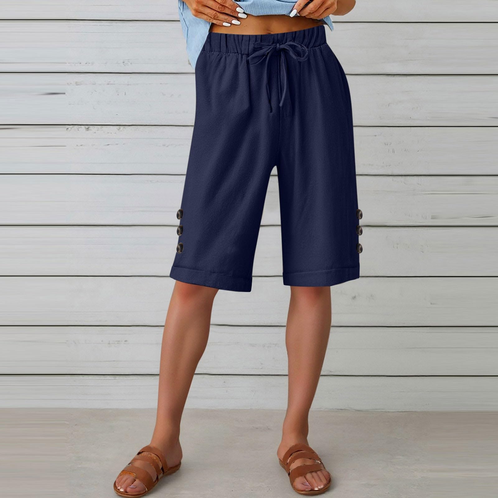 

Women s Casual And Fashionable Color Loose Pants XL синій