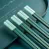 5Pairs/Set Japanese Alloy Chopsticks Set Mildewproof Tableware Non-Slip Reusable Sushi Sticks Household Long Chopsticks