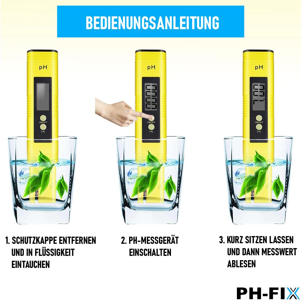 PH-FIX Digitálny Merač PH Tester Merač Hodnôt Voda Akvárium Bazén Chlór Tester