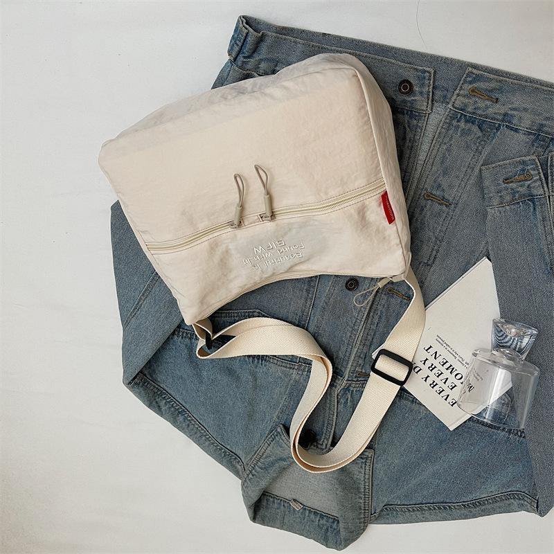 Korean Style Women s Simple Large Capacity Canvas Crossbody Bag
