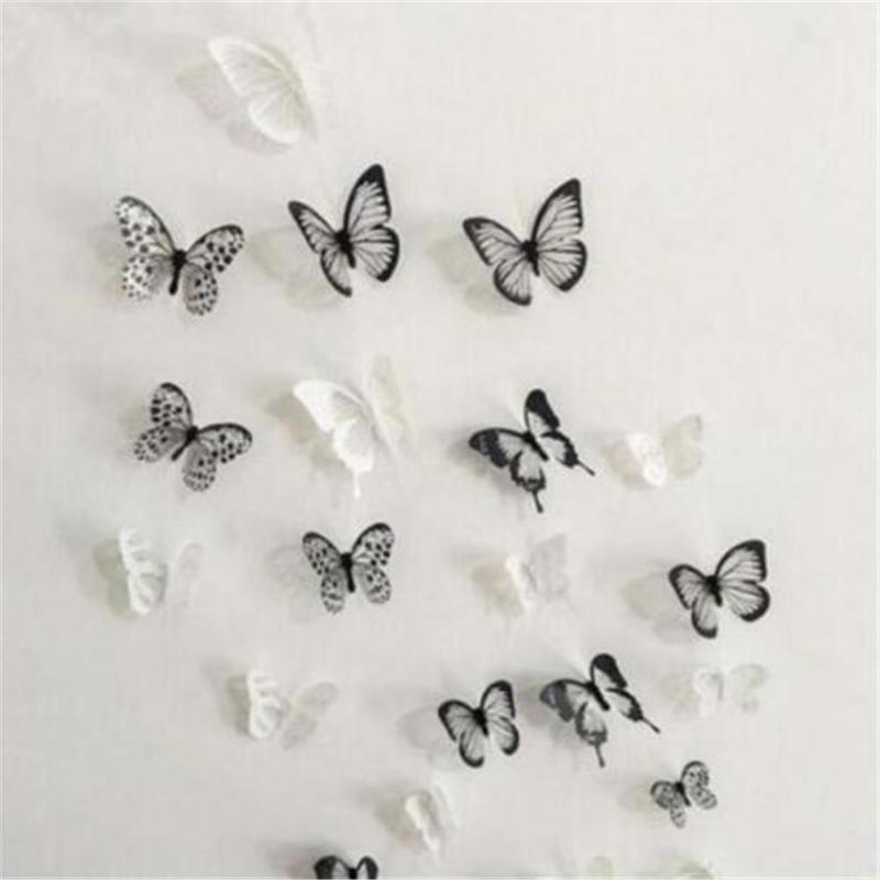 18ks/set DIY 3D samolepky na zeď s motýly Art Decal PVC Butterflies Home Decor