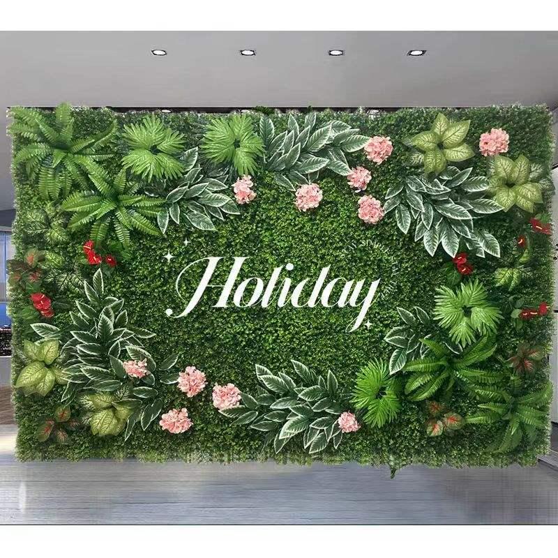 Artificial Green Wall with Roses for Indoor/Outdoor Decor