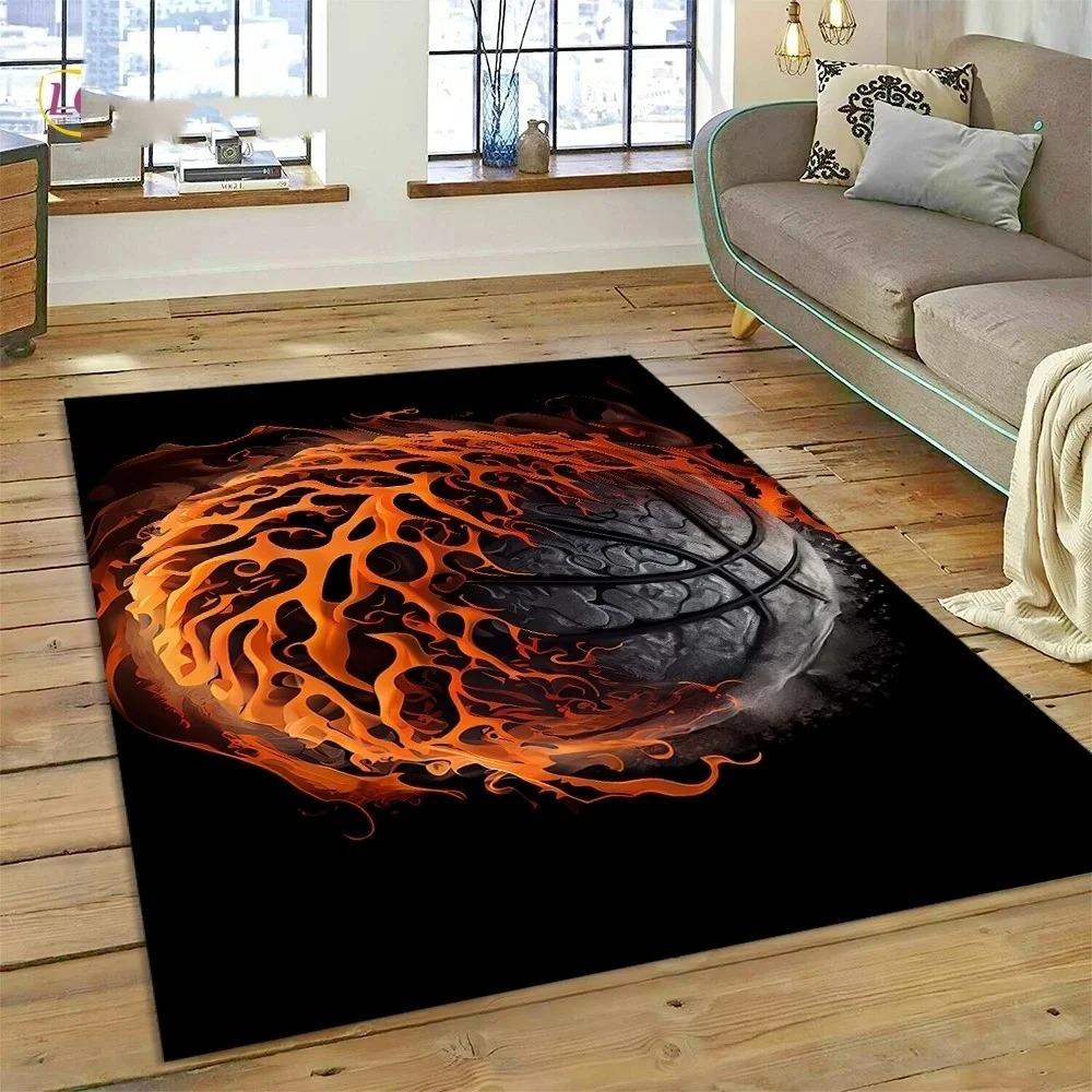 Basketball Court Frame Carpet for Children Bedroom Cartoon Kid Crawling Play Rug Non-slip Doormats Living Room Decor Floor Mat