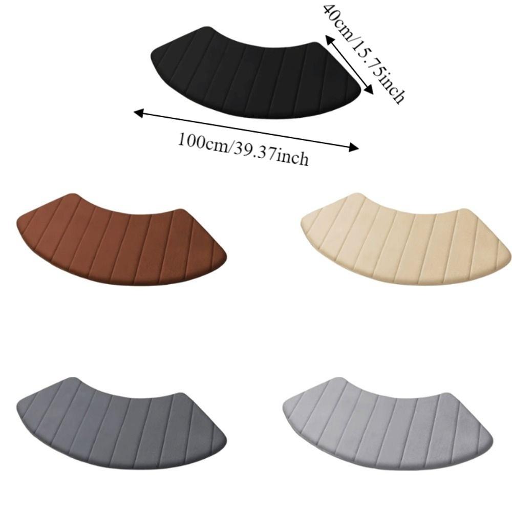 Solid Color Bathroom Absorbent Mat Thickened Bath Mat Fan-Shaped Door Mat Bathroom Floor
