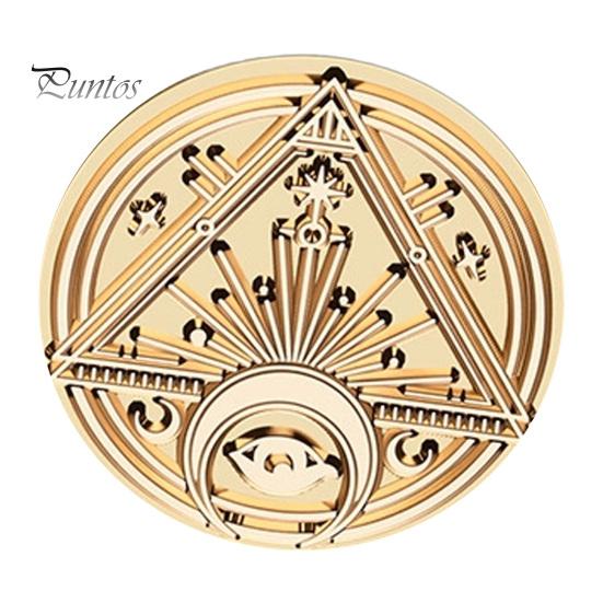 Handmade Letter Sealing Vintage European Magic Themed Wax Seal Stamp Head, Solid Brass Exquisite Wedding Invitation Engraved Head for Journal Envelope