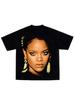 Unisexs Womens Cotton Tees Fashion Singer RIHANNA TShirt Ummer Casual Short Sleeve Round Neck Clothing Loose Tops Trend YK
