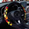 Cars Steering Wheel Braid Cover Knitted Fabric Car Covers Fashion Color Print Steering Wheel Cover Soft Auto Accessories