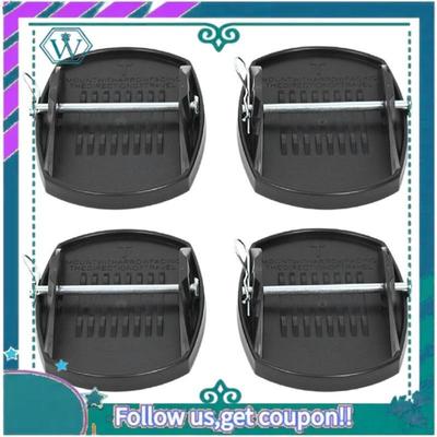 AA92-4 PEÇAS Calços para Macaco de Caravana Nivelador Pé de Roda Suporte de Perna Metal Preto+Plástico Para Motorhomes Reboques Campers RV