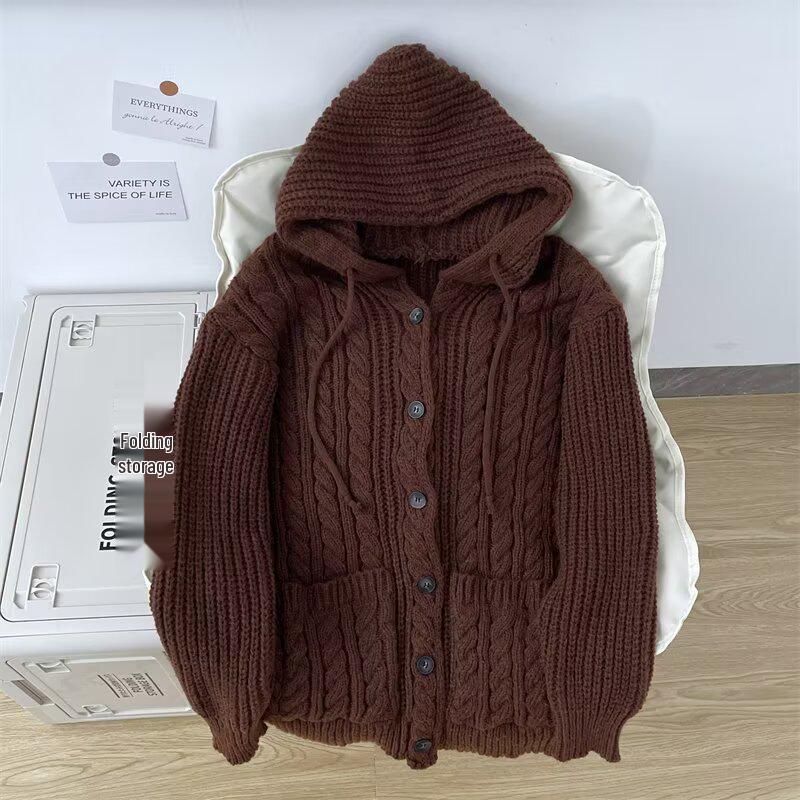 

Autumn 2025 Men s Loose Hooded Sweatshirt - Trendy Korean Streetwear Jacket Extra Extra Large коричневий