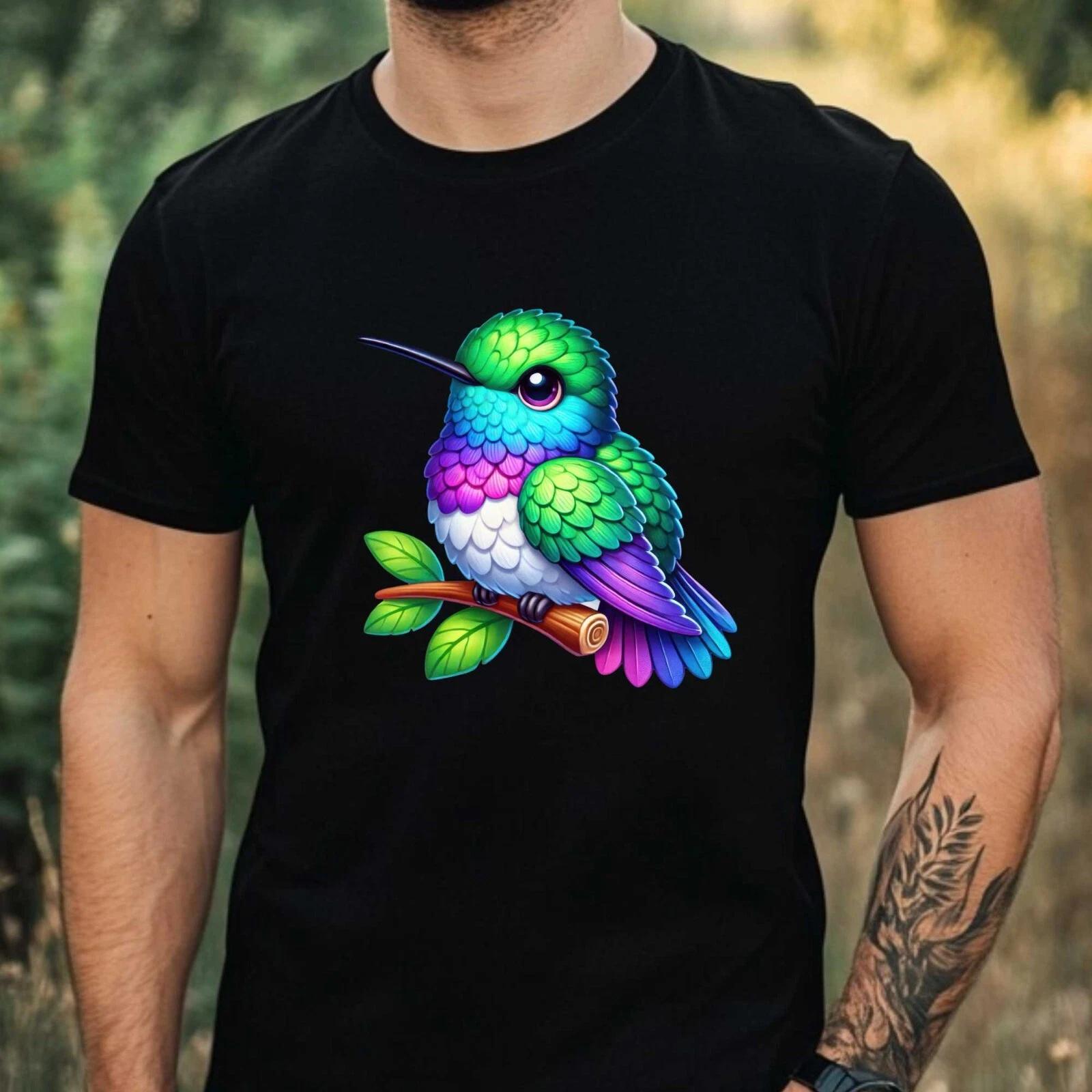 T-Shirt Herren Kolibri Motiv Baumwolle Größe XS bis 5XL M