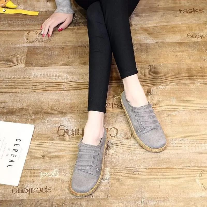G4 Korean Flat Sole Shoe Female Leisure One Word Pedal Thick-soled Bean Shoes Feet Comfortable Lazy Shoes 2024 New