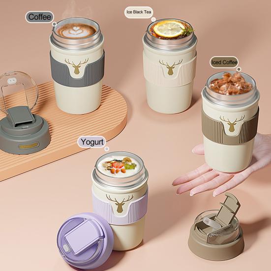 

Yousheng 400 мл термос соломенная крышка многоцветная сохраняющая тепло нержавеющая сталь горячая и холодная изоляционная бутылка для офиса