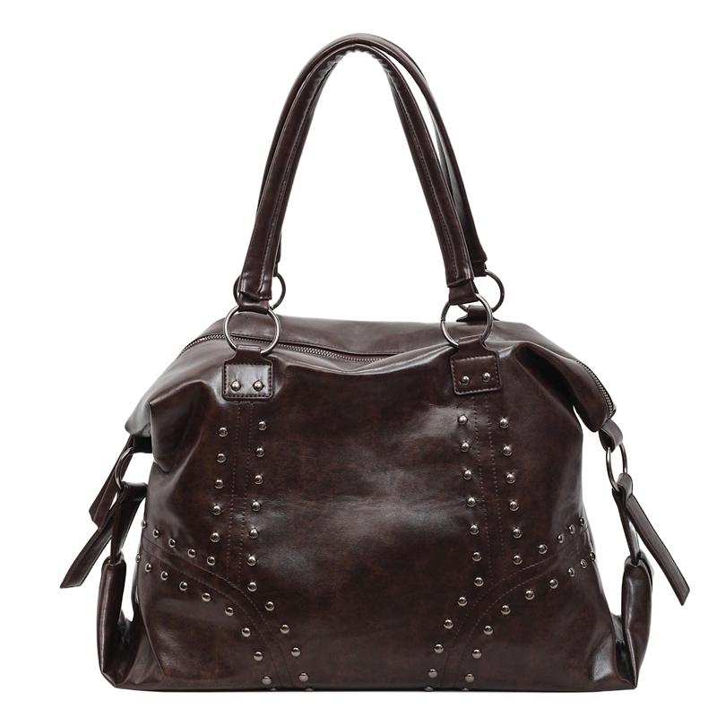 Vintage Large Capacity Rivet Tote Bag Women's Handbag Shoulder Bag