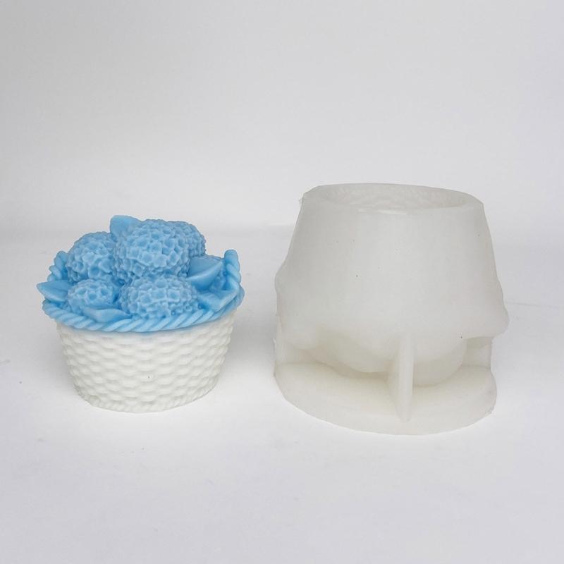 Hydrangea Flower Silicone Mold for Resin Candle Mold 3D Candle Soap Mould Cake Fondant Chocolate Mold Epoxy Resin Mould