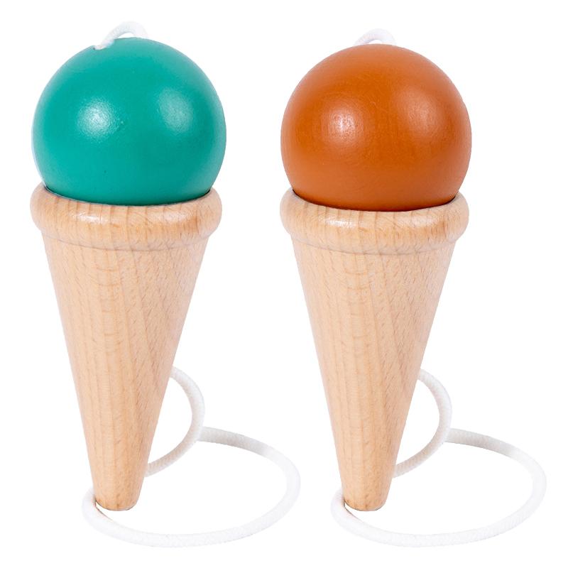 Fun Ball and Cup Toy Set for Kids Outdoor Throw and Catch Ball Game Balance Hand-Eye Coordination Motor Skill Training Beech Toy