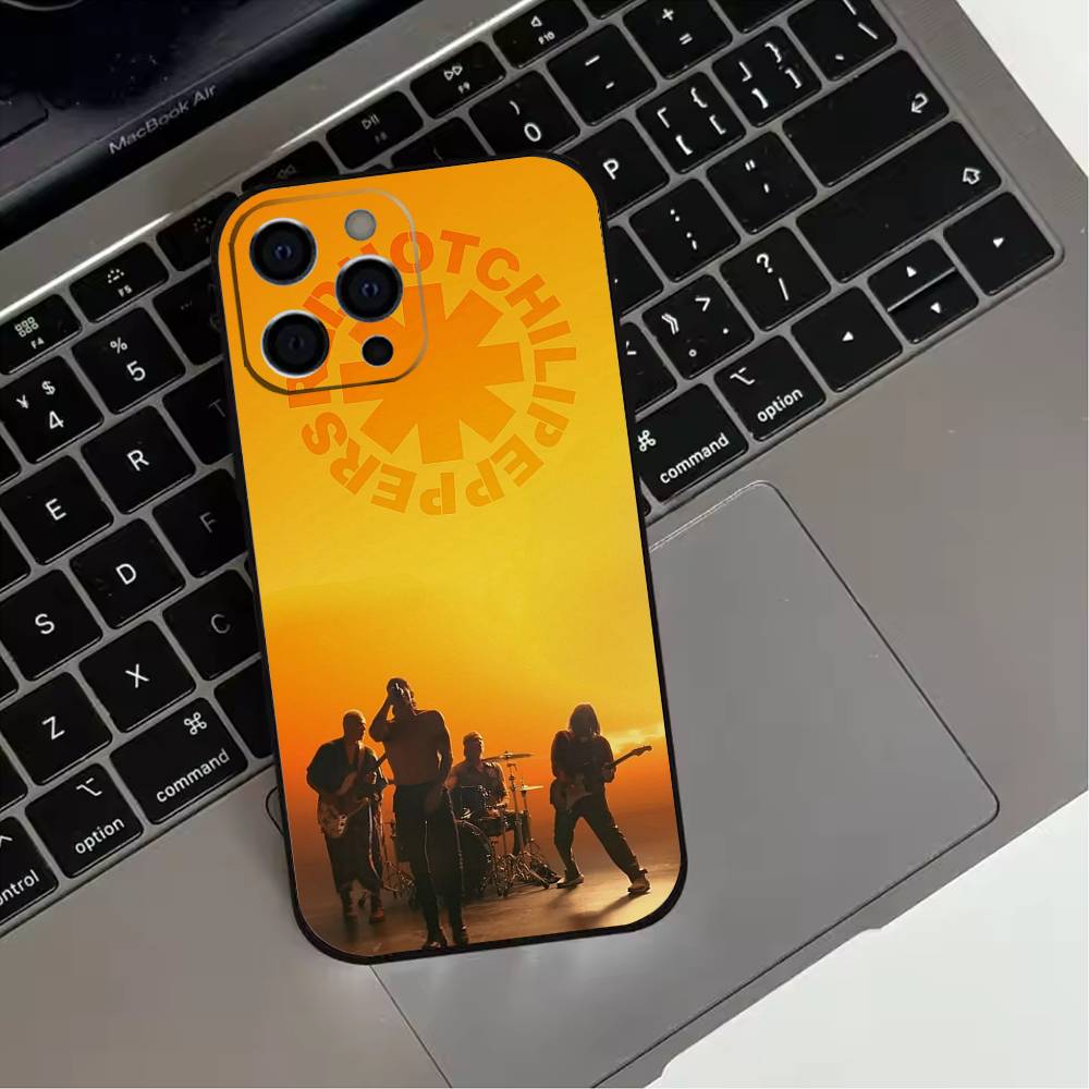 

R-Red H-Hot Chili PeppersS RHCP Phone Case For iPhone 17,16,15,14,13,12,11 Plus,Pro Max,XS,Soft Silicone Black Cover iPhoneXSMAX